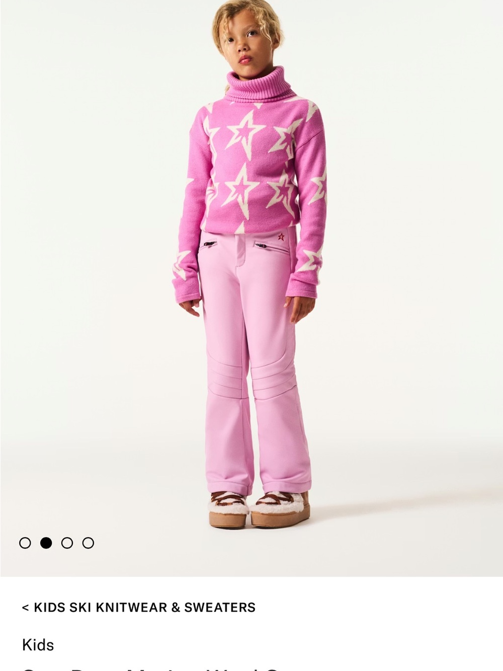 Perfect Moment Pink Star Star Dust Merino Wool Turtleneck Sweater Y12